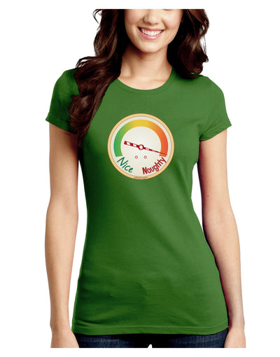 Naughty or Nice Meter Naughty Juniors Crew Dark T-Shirt-T-Shirts Juniors Tops-TooLoud-Kiwi-Green-Juniors Fitted Small-Davson Sales