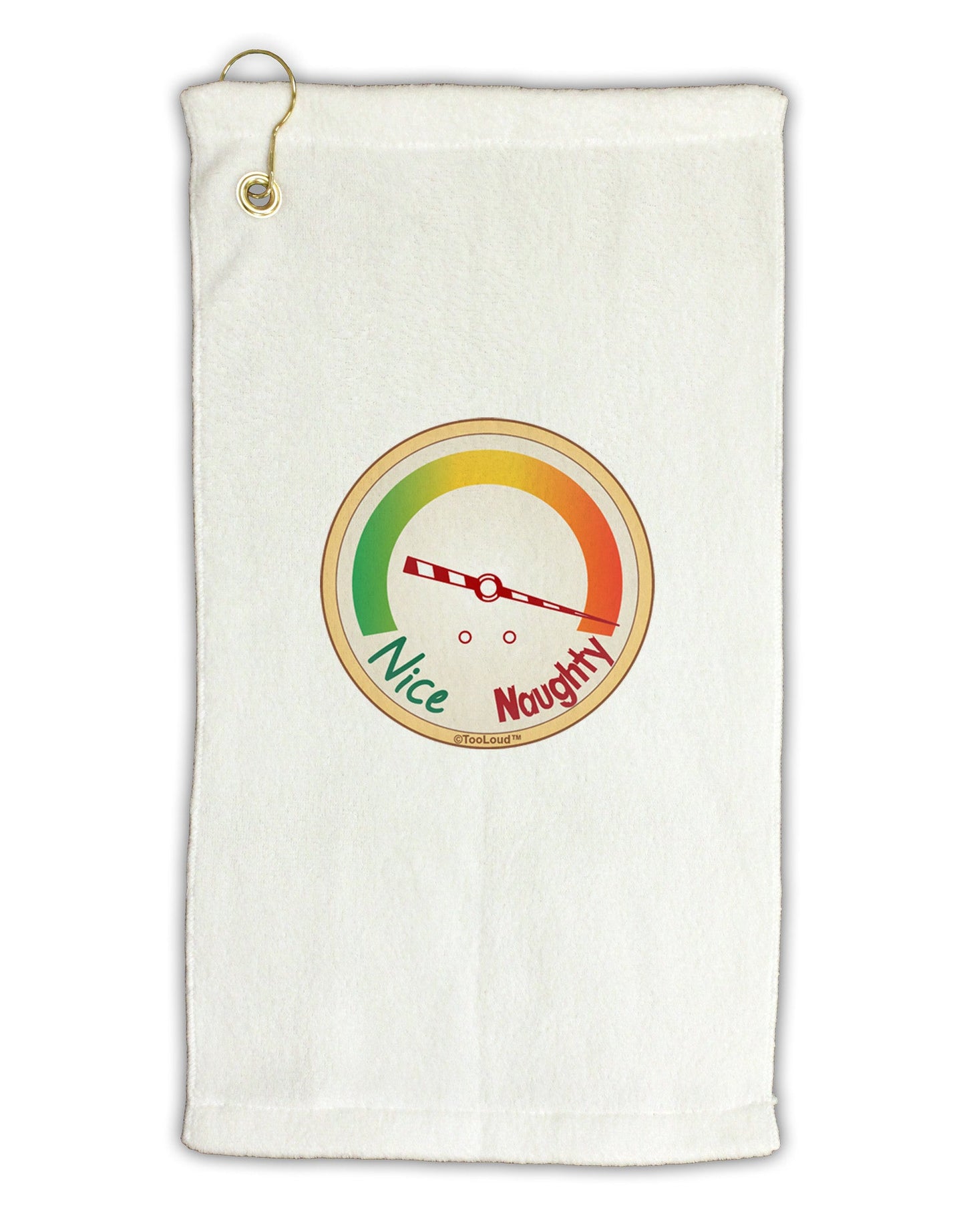 Naughty or Nice Meter Naughty Micro Terry Gromet Golf Towel 11"x19-Golf Towel-TooLoud-White-Davson Sales
