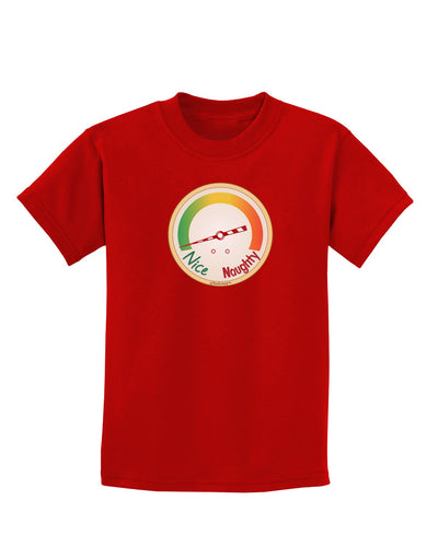 Naughty or Nice Meter Nice Childrens Dark T-Shirt-Childrens T-Shirt-TooLoud-Red-X-Small-Davson Sales