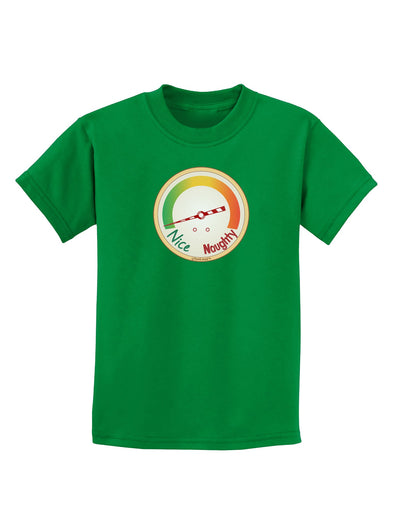 Naughty or Nice Meter Nice Childrens Dark T-Shirt-Childrens T-Shirt-TooLoud-Kelly-Green-X-Small-Davson Sales