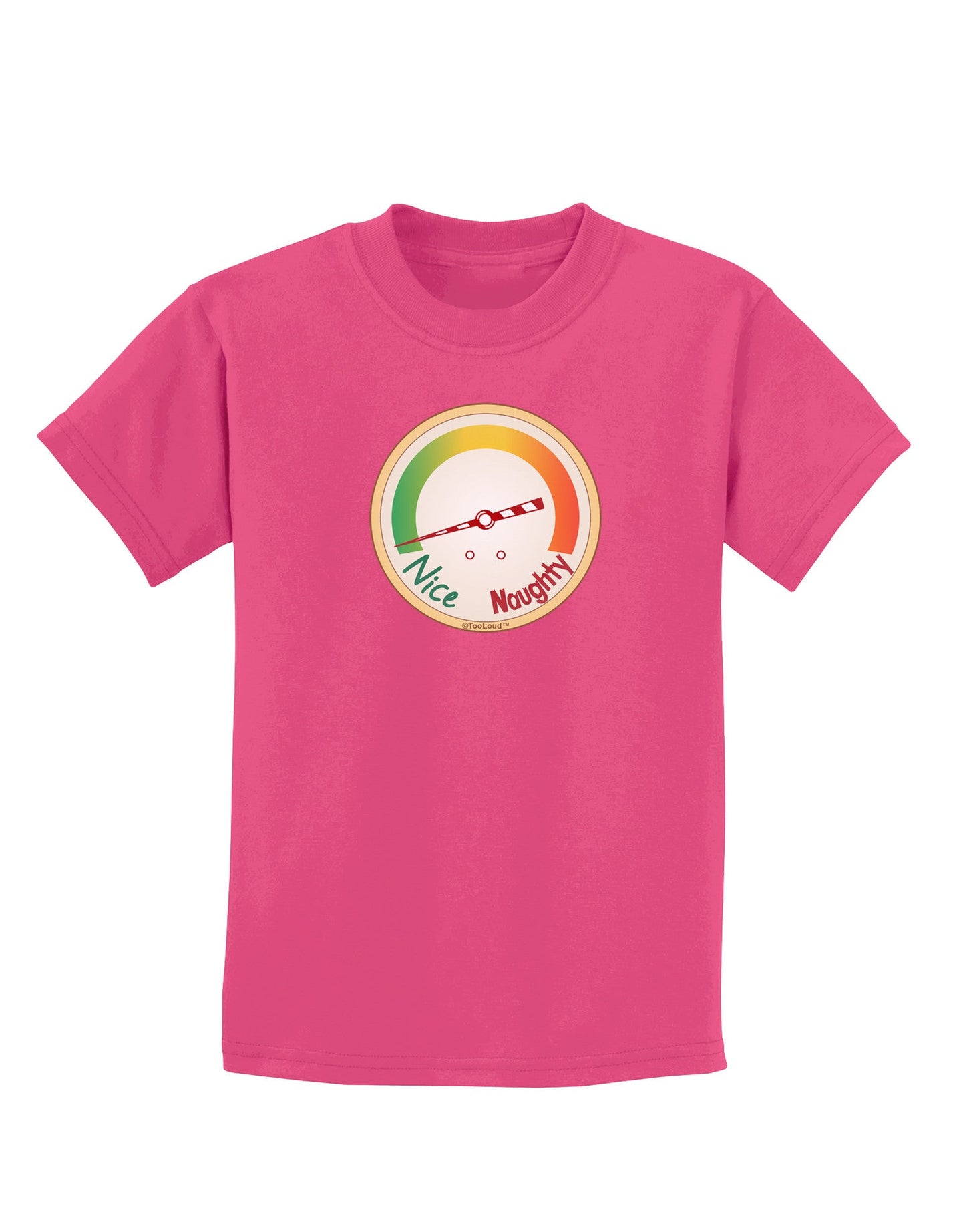 Naughty or Nice Meter Nice Childrens Dark T-Shirt-Childrens T-Shirt-TooLoud-Sangria-X-Small-Davson Sales