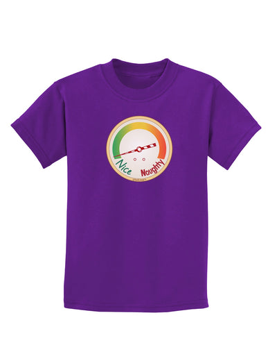 Naughty or Nice Meter Nice Childrens Dark T-Shirt-Childrens T-Shirt-TooLoud-Purple-X-Small-Davson Sales