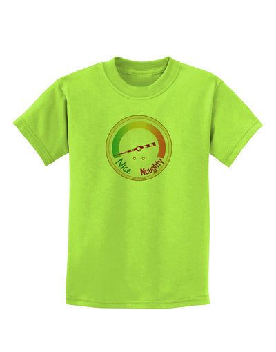 Naughty or Nice Meter Nice Childrens T-Shirt-Childrens T-Shirt-TooLoud-Lime-Green-X-Small-Davson Sales