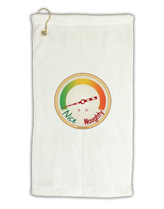 Naughty or Nice Meter Nice Micro Terry Gromet Golf Towel 11"x19-Golf Towel-TooLoud-White-Davson Sales