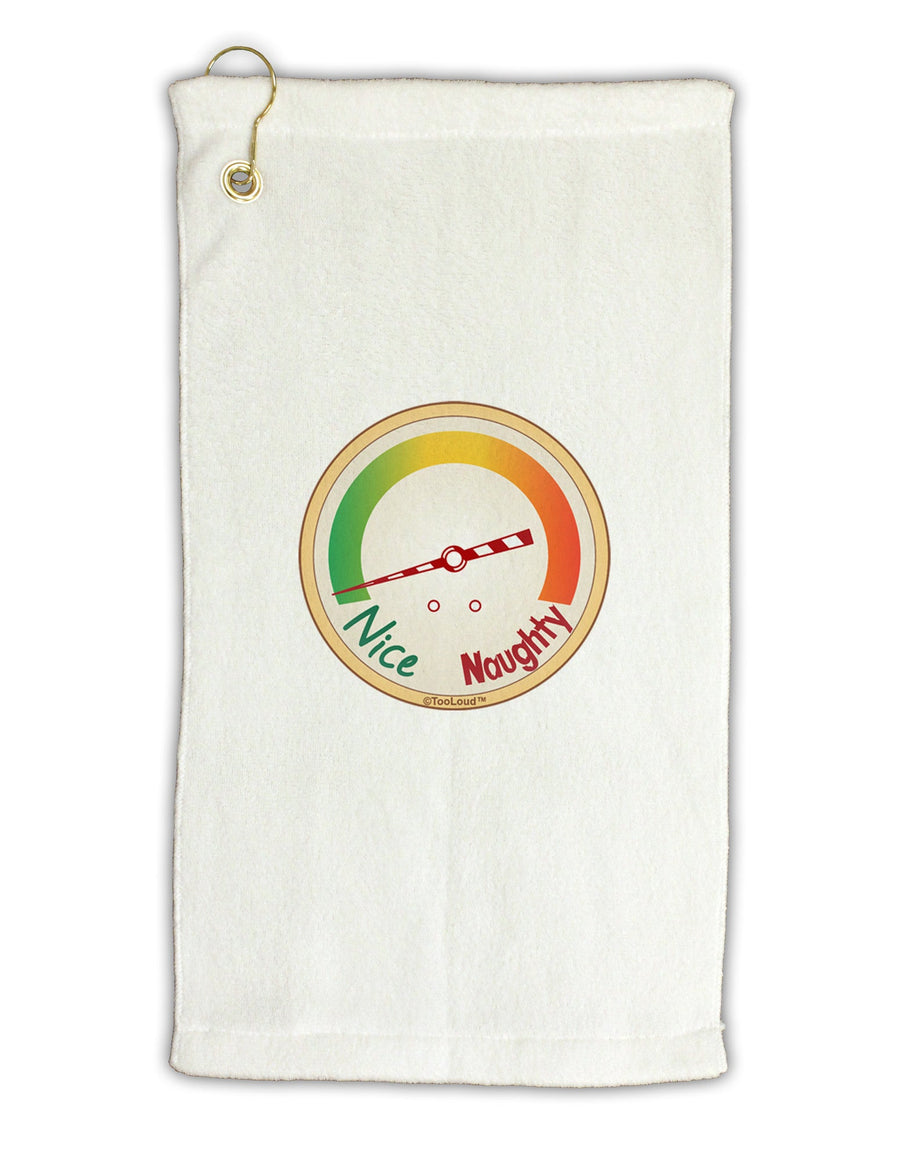 Naughty or Nice Meter Nice Micro Terry Gromet Golf Towel 11&#x22;x19-Golf Towel-TooLoud-White-Davson Sales