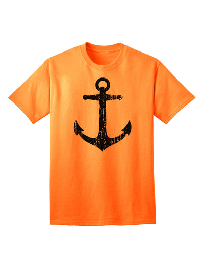 Nautical Sailor Anchor Adult T-Shirt with Distressed Design-Mens T-shirts-TooLoud-Neon-Orange-Small-Davson Sales