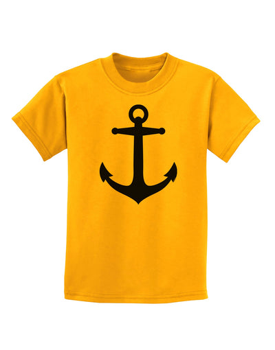 Nautical Sailor Anchor Childrens T-Shirt-Childrens T-Shirt-TooLoud-Gold-X-Small-Davson Sales