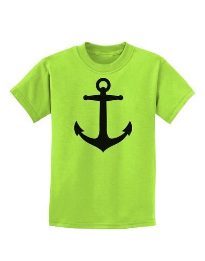 Nautical Sailor Anchor Childrens T-Shirt-Childrens T-Shirt-TooLoud-Lime-Green-X-Small-Davson Sales