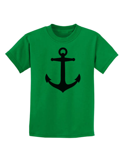 Nautical Sailor Anchor Childrens T-Shirt-Childrens T-Shirt-TooLoud-Kelly-Green-X-Small-Davson Sales