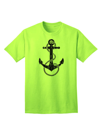 Nautical Sailor Rope Anchor Adult T-Shirt with Distressed Design-Mens T-shirts-TooLoud-Neon-Green-Small-Davson Sales