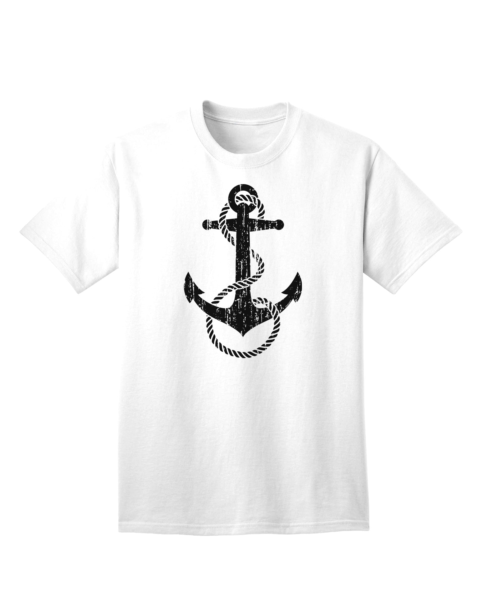 Nautical Sailor Rope Anchor Adult T-Shirt with Distressed Design-Mens T-shirts-TooLoud-White-Small-Davson Sales