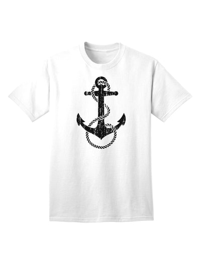 Nautical Sailor Rope Anchor Adult T-Shirt with Distressed Design-Mens T-shirts-TooLoud-White-Small-Davson Sales