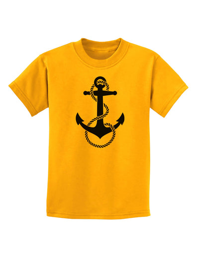 Nautical Sailor Rope Anchor Childrens T-Shirt-Childrens T-Shirt-TooLoud-Gold-X-Small-Davson Sales