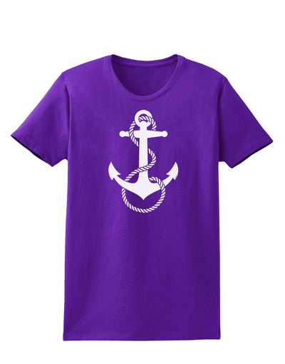 Nautical Sailor Rope Anchor Womens Dark T-Shirt-TooLoud-Purple-X-Small-Davson Sales