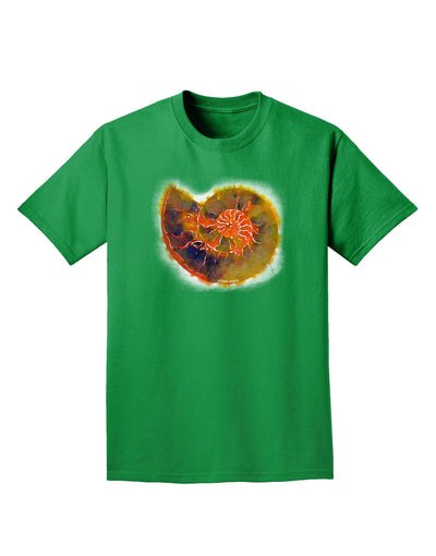 Nautilus Fossil Watercolor Adult Dark T-Shirt-Mens T-Shirt-TooLoud-Kelly-Green-Small-Davson Sales