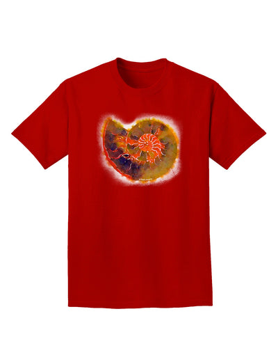 Nautilus Fossil Watercolor Adult Dark T-Shirt-Mens T-Shirt-TooLoud-Red-Small-Davson Sales