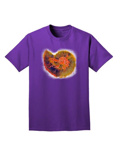 Nautilus Fossil Watercolor Adult Dark T-Shirt-Mens T-Shirt-TooLoud-Purple-Small-Davson Sales