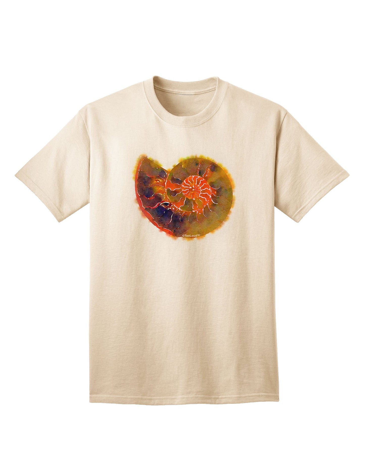 Nautilus Fossil Watercolor Adult T-Shirt-Mens T-Shirt-TooLoud-Natural-Small-Davson Sales