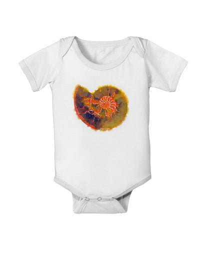 Nautilus Fossil Watercolor Baby Romper Bodysuit-Baby Romper-TooLoud-White-06-Months-Davson Sales