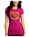 Nautilus Fossil Watercolor Juniors Crew Dark T-Shirt-T-Shirts Juniors Tops-TooLoud-Hot-Pink-Juniors Fitted Small-Davson Sales