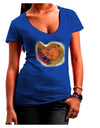 Nautilus Fossil Watercolor Juniors V-Neck Dark T-Shirt-Womens V-Neck T-Shirts-TooLoud-Royal-Blue-Juniors Fitted Small-Davson Sales