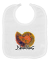 Nautilus Fossil Watercolor Text Baby Bib