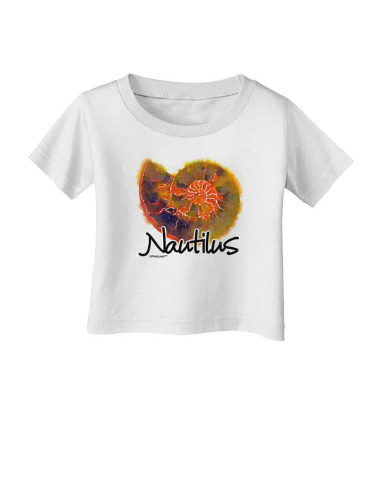 Nautilus Fossil Watercolor Text Infant T-Shirt-Infant T-Shirt-TooLoud-White-06-Months-Davson Sales