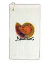 Nautilus Fossil Watercolor Text Micro Terry Gromet Golf Towel 11&#x22;x19-Golf Towel-TooLoud-White-Davson Sales