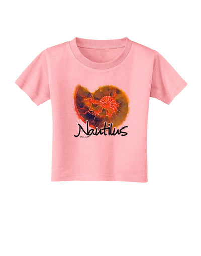 Nautilus Fossil Watercolor Text Toddler T-Shirt-Toddler T-Shirt-TooLoud-Candy-Pink-2T-Davson Sales