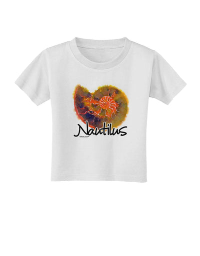 Nautilus Fossil Watercolor Text Toddler T-Shirt-Toddler T-Shirt-TooLoud-White-2T-Davson Sales