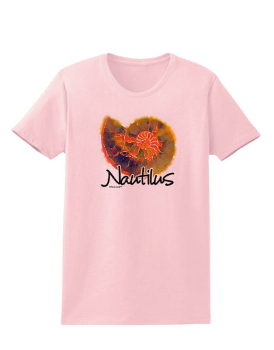 Nautilus Fossil Watercolor Text Womens T-Shirt-Womens T-Shirt-TooLoud-PalePink-X-Small-Davson Sales