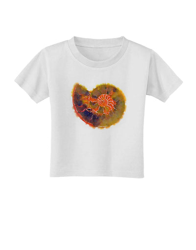 Nautilus Fossil Watercolor Toddler T-Shirt-Toddler T-Shirt-TooLoud-White-2T-Davson Sales