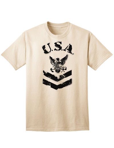 Navy Stencil Logo Adult T-Shirt - A Patriotic Tribute to the USA Military-Mens T-shirts-TooLoud-Natural-Small-Davson Sales