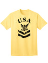 Navy Stencil Logo Adult T-Shirt - A Patriotic Tribute to the USA Military-Mens T-shirts-TooLoud-Yellow-Small-Davson Sales