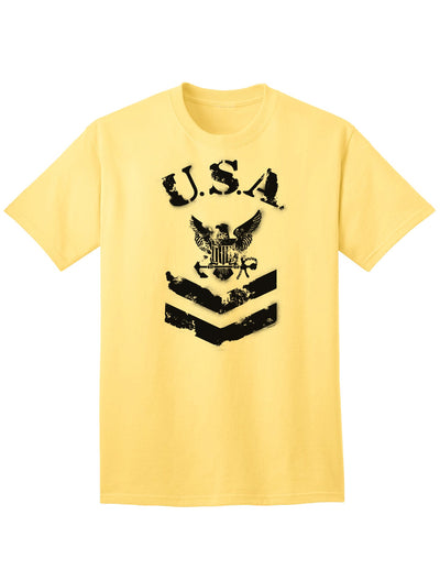 Navy Stencil Logo Adult T-Shirt - A Patriotic Tribute to the USA Military-Mens T-shirts-TooLoud-Yellow-Small-Davson Sales