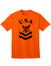 Navy Stencil Logo Adult T-Shirt - A Patriotic Tribute to the USA Military-Mens T-shirts-TooLoud-Orange-Small-Davson Sales