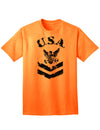 Navy Stencil Logo Adult T-Shirt - A Patriotic Tribute to the USA Military-Mens T-shirts-TooLoud-Neon-Orange-Small-Davson Sales