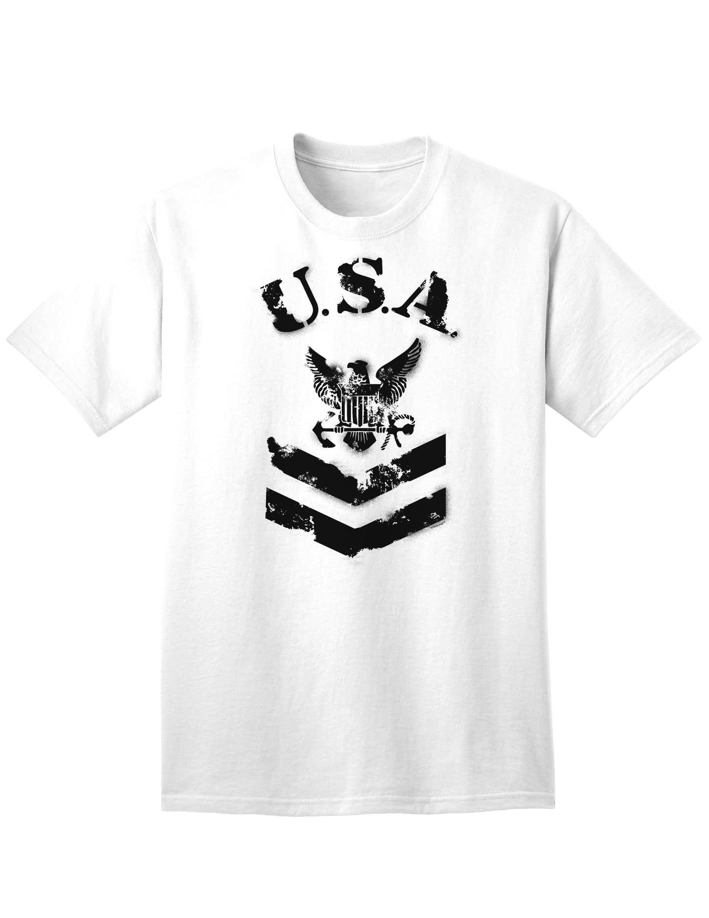 Navy Stencil Logo Adult T-Shirt - A Patriotic Tribute to the USA Military-Mens T-shirts-TooLoud-White-Small-Davson Sales