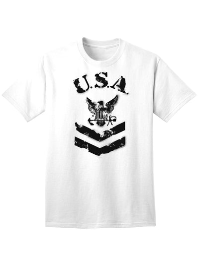 Navy Stencil Logo Adult T-Shirt - A Patriotic Tribute to the USA Military-Mens T-shirts-TooLoud-White-Small-Davson Sales