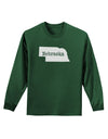 Nebraska - United States Shape Adult Long Sleeve Dark T-Shirt by TooLoud-TooLoud-Dark-Green-Small-Davson Sales