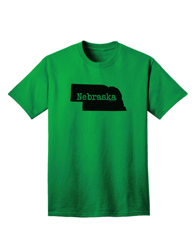 Nebraska - United States Shape Adult T-Shirt: A Stylish Addition to Your Wardrobe by TooLoud