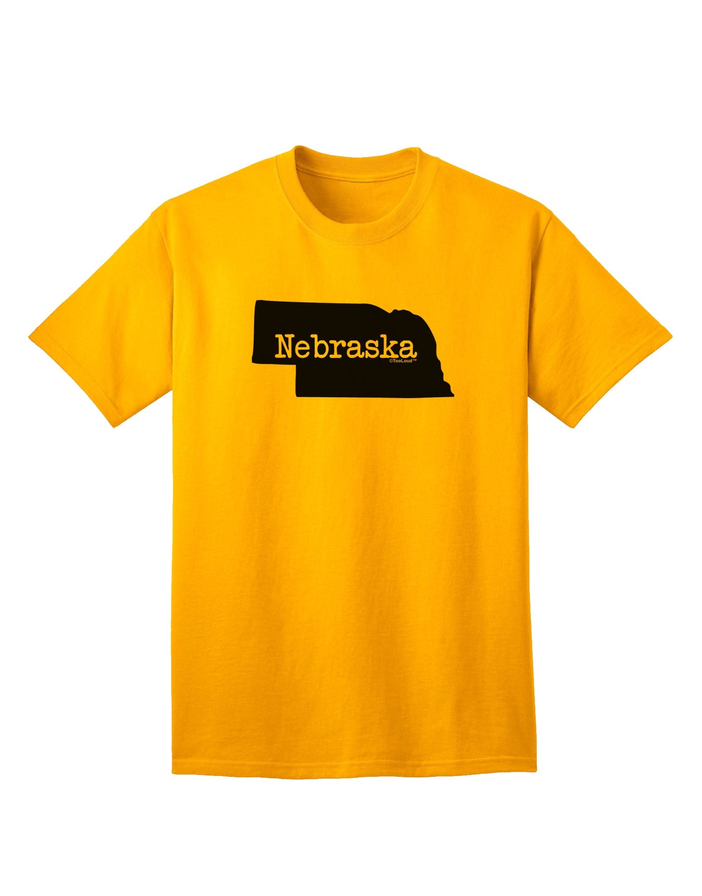 Nebraska - United States Shape Adult T-Shirt: A Stylish Addition to Your Wardrobe by TooLoud-Mens T-shirts-TooLoud-Gold-Small-Davson Sales