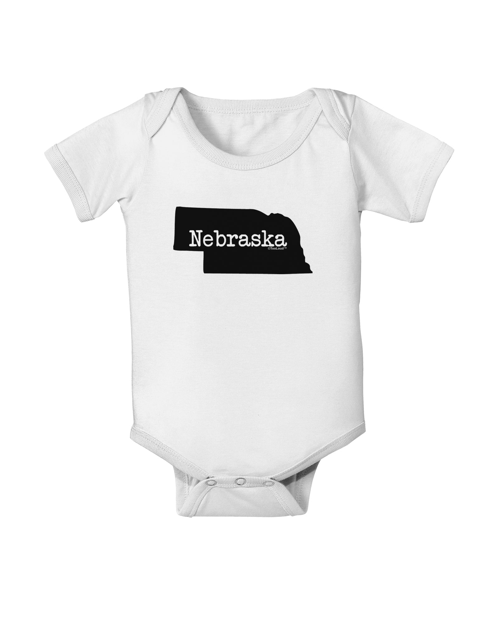 Nebraska - United States Shape Baby Romper Bodysuit by TooLoud-Baby Romper-TooLoud-White-06-Months-Davson Sales