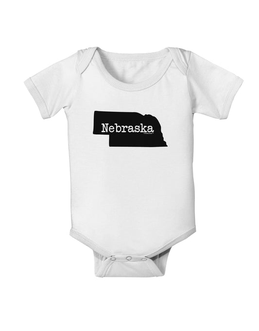 Nebraska - United States Shape Baby Romper Bodysuit by TooLoud-Baby Romper-TooLoud-White-06-Months-Davson Sales