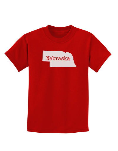 Nebraska - United States Shape Childrens Dark T-Shirt by TooLoud-Childrens T-Shirt-TooLoud-Red-X-Small-Davson Sales