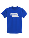 Nebraska - United States Shape Childrens Dark T-Shirt by TooLoud-Childrens T-Shirt-TooLoud-Royal-Blue-X-Small-Davson Sales