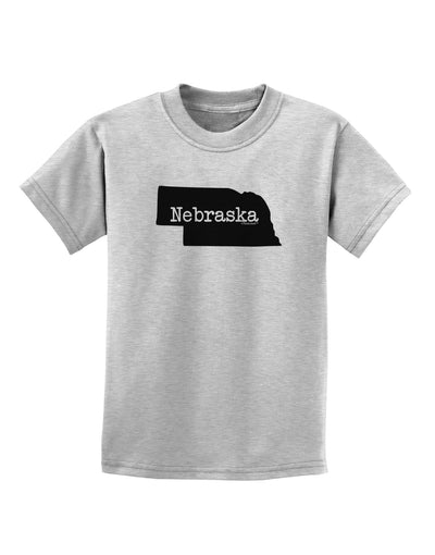 Nebraska - United States Shape Childrens T-Shirt by TooLoud-Childrens T-Shirt-TooLoud-AshGray-X-Small-Davson Sales