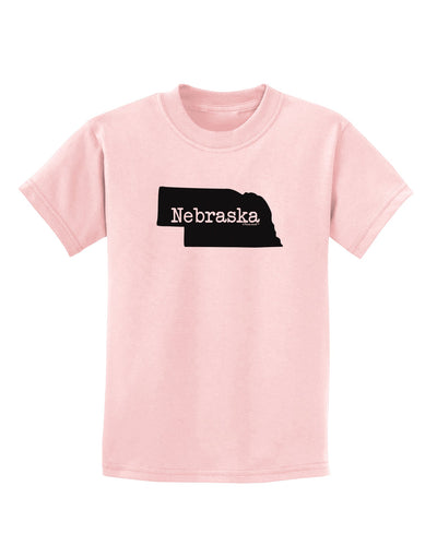 Nebraska - United States Shape Childrens T-Shirt by TooLoud-Childrens T-Shirt-TooLoud-PalePink-X-Small-Davson Sales