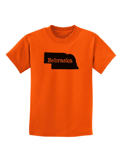 Nebraska - United States Shape Childrens T-Shirt by TooLoud-Childrens T-Shirt-TooLoud-Orange-X-Small-Davson Sales