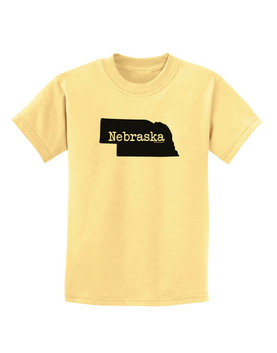 Nebraska - United States Shape Childrens T-Shirt by TooLoud-Childrens T-Shirt-TooLoud-Daffodil-Yellow-X-Small-Davson Sales